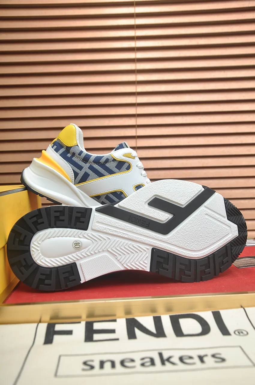 Men's shoes 💰600💶 [Fendi] The latest casual sports shoes 🔥 Many 💑 stars have the same style FD match. The original version is a one-to-one replica. Designer Kim Jones's first fendi match and Donkey brand Trainer basketball sneakers. Material: Original silk mesh. Lining: Breathable mesh. Packaging: Original 1:1 matching high-end packaging. Size: 38-45 (45 is custom-made and cannot be returned or exchanged)